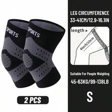 2pcs/1 Pair High Elastic Knitted Knee Pads, Compression Knee Sleeves With Anti-Slip Strap, Breathable & Comfortable, Warm Knee Support, Nylon Material, Suitable For Women & Men, Applicable For Running, Gym, Fitness, Daily Life - S/M/L, Black/Grey/Pink - Multicolor - View 17