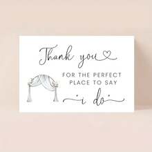 OBOVAY 1件優雅婚禮感謝卡－「I Do」愛心與面紗設計，附「Thank You For The Perfect Place To Say I Do」訊息，含信封，適用於場地感謝、新娘婚前派對、伴娘禮物，真摯情感婚禮賀卡 - A - 查看 3