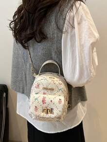 New Classic All-Match Cartoon Rabbit Fashion Cute Versatile Large Capacity Minimalist Portable Travel Backpack Suitable For Any Occasion - White - View 2