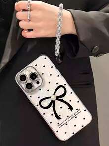 Elegant Pearl Bow Shell Pattern + Bow Chain Decoration Compatible With Iphone 17/17Plus/17Pro/17Promax, 16/16Plus/16Pro/16Promax, 15/15Plus/15Pro/15Promax, 14/14Plus/14Pro/14Promax, 13/13Pro/13Promax, 12/12Pro/12Promax, 11/11Pro Max, Dust-Proof, Popular - Multicolor - View 5