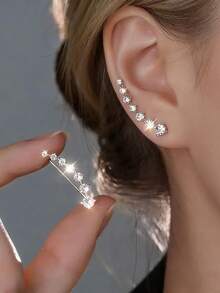 一对欧美经典百搭时尚单字花七星耳环 - 彩色 - 查看 13