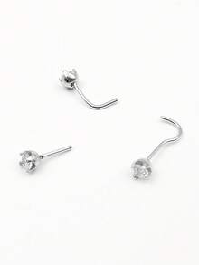 1 chiếc khuyên tai hình môi bằng bạc sterling 925 đính đá Zirconia, trang sức xỏ khuyên cơ thể thanh lịch, cá nhân hóa, quà tặng cho phụ nữ. - Bạc - Xem 5