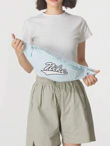 Nike 單肩斜背包 男女同款情侶款 淺藍色 - 淺藍色 - 查看 1