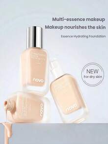 NOVO Foundation yang Melembapkan dan Memberikan Kilau, Menutupi Noda, Tahan Lama, Kulit Tampak Sempurna dan Bercahaya, Cocok untuk Riasan Fashion, Pesta, Kencan Tahun Baru, Riasan Sehari-hari Pelajar, Hadiah Terbaik untuk Teman - 02#Warna alami - View 4