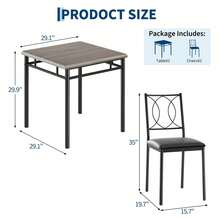 Dining Table & Chair Sets - Gris Table + 2 Chairs - View 2