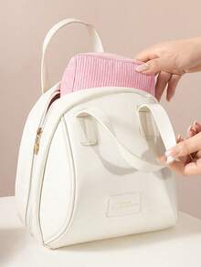 1 pieza Bolsa portátil de almacenamiento de toallas sanitarias de pana, bolsa con cierre de cremallera para productos menstruales, organizador de tampones de pana suave, bolsa con gran capacidad para artículos de higiene femenina con forro, caja de almacenamiento de toallas sanitarias minimalista y de moda, adecuada para viajes, bolso, escritorio de oficina, bolsa de gimnasio, transporte diario, organización de artículos esenciales de trabajo - Multicolor - Ver 9