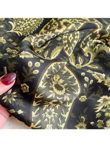 1pc Women's Satin Smooth Texture Cashew Pattern Printed Large Scarf, Suitable For Outings, Holidays And Daily Wear - Green - View 3