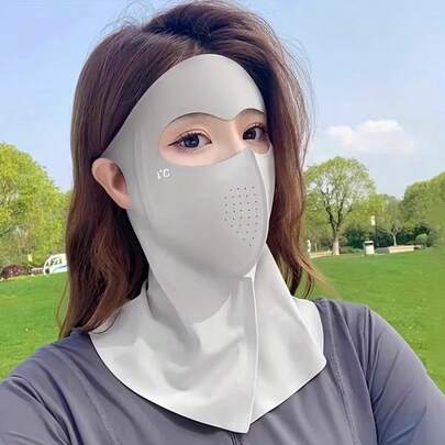 Máscara facial transpirable y de moda con protección solar, cobertura completa de cara y cuello, adecuada para primavera, verano y otoño, ideal para actividades al aire libre, campamento, senderismo