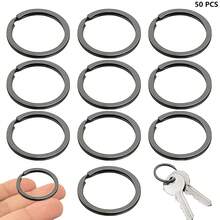 30/50/80个装扁平钥匙圈，金属圆形扁平双层开口环，适用于家居收纳、狗牌、钥匙链、各种悬挂配件和DIY手工制作 - 平圈 - 查看 20