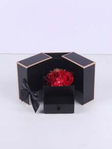 Hộp quà hoa tươi cao cấp, thích hợp đựng vòng cổ, son môi, dùng trong nhiều dịp như Ngày của Mẹ, đám cưới, Ngày Valentine, làm hộp đựng trang sức, hộp quà tặng. - Hộp quà tặng - Xem 12