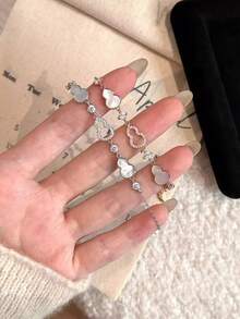 1pc S925 Sterling Silver Unique Delicate Niche Design Seashell Zirconia Gourd Bracelet, Suitable For Women's Party & Occasion Wear, Gift - Gourd Type - View 3