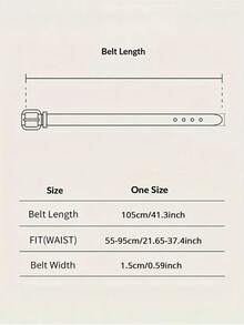 1条女士可调节黑色PU抽绳腰带 - 黑色 - 查看 5