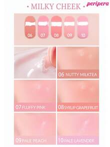 Peripera Rubor líquido SYRUPY TOK CHEEK de K-Beauty, textura cremosa de rubor, crea un efecto de maquillaje natural y luminoso, textura suave, look de maquillaje natural, apto para uso diario y maquillaje coreano - #03 Malva de la Amistad - Ver 9