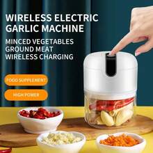 Electric Meat Grinder, Garlic Chopper, Portable, Multifunctional, Massage Machine, Chopper, USB Charging BYJA - Azul - View 2