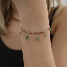 新款不锈钢星空吊坠可调节链手链，百搭小众设计 - 金色 - 查看 6