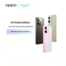 OPPO A5 5G，IP69 级防水，360° 防摔，4 年以上耐用性，信号穿透力强，运行流畅，玛瑙粉/翡翠绿/琥珀黑配色，8GB+256GB/12GB+256GB/12GB+512GB 内存可选 - 多色 - 查看 1