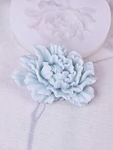 1pc Flat Peony Flower Silicone Candle Mold, Lotus & Rose Silicone Candle Mold - A-White - View 5