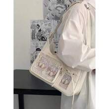 Y2k Harajuku Shoulder Bag Women Korean Transparent Ita Bag School Crossbody Bag Female Japanese Designer Preppy Handbag Purse - 紅色 - 查看 10