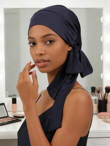 1件情人节女士睡帽，弹性绑带设计，丝滑柔顺，休闲居家日常护发睡帽，圣诞礼物 - 彩色 - 查看 9