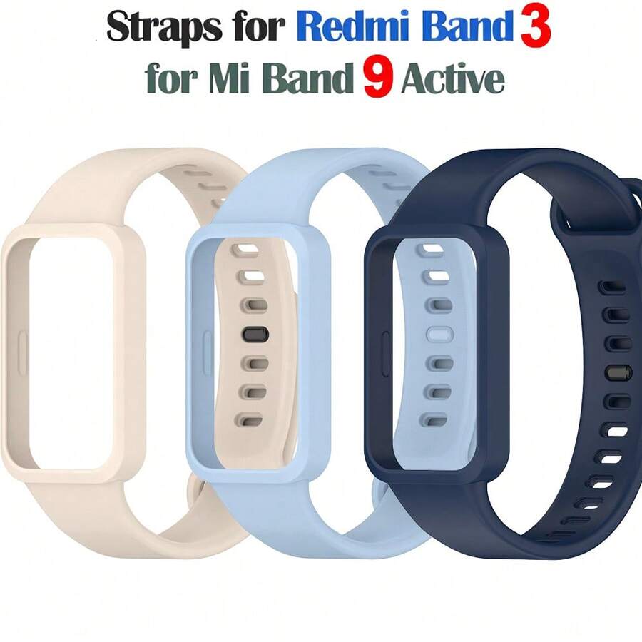 Compatible With Xiaomi Smart Band 9 Active Silicone Strap Smart Watches Accessories Bracelet For Band 3 Strap Watch Cover Durable Soft Replacement Band Accessories - Multicolor - View 1