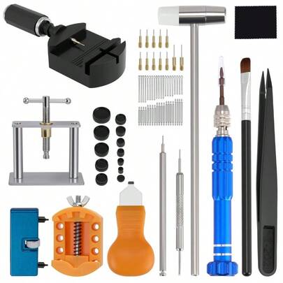 Watch Repair Kit, Watch Battery Replacement Tool Kit, Watch Link Removal Kit, Watch Band Replacement Tool, Watch Repair Screwdriver Set, Watch Back Remover Holder, Spring Bar, Tweezers