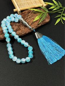 1串穆斯林流苏念珠，33颗珠子，高品质祈祷念珠，日常祈祷手持念珠 - 彩色 - 查看 2