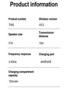 蓝牙耳机、无线蓝牙耳机、降噪耳塞、带麦克风的无线耳机、Fone E6s 蓝牙耳机、运动跑步耳机、耳塞 - 查看 7