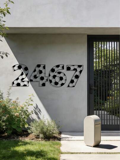 1pc Modern And Simple 0-9 Freely Combinable Metal House Number Plate, Residential Address Number Plate, Outdoor Wall-Mounted Mailbox Number, Suitable For Decoration Of Outdoor Entrances, Front Doors, Back Doors, Gardens, Garage Doors, Shops, Studios, And Home Decoration