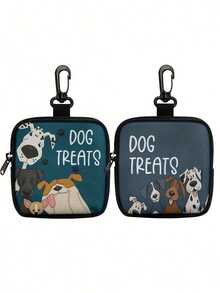1个带拉链的狗狗零食袋 - 便携式涤纶宠物零食袋，适合户外活动和散步，有黑色、红色、紫色、蓝色可选，适合狗主人和训练员携带宠物零食、狗狗用品、狗狗玩具、遛狗包、狗狗零食收纳袋 - 彩色 - 查看 14