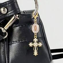 Llavero con dije de la Virgen María en rosa, adecuado para el coche, bolso y llaves - llavero - Ver 5