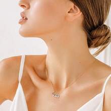 ConiiW 925 Sterling Silver Necklace Inlaid With 0.9 Carat Moissanite, Romantic & Minimalist, Suitable For Daily Wear, Perfect Gift For Autumn/Winter Holidays, Weddings, Parties, Christmas, Thanksgiving, Halloween, Valentine's Day, Mother's Day, Father's Day, Back To School, Weddings, Birthdays, Anniversaries, New Year And More Occasions For Men And Women - 0.5 Carat - View 7