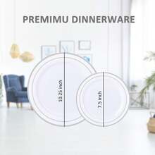 25/15/10/5 套白色 7.5/10.25 英寸银边餐盘，精致可爱，可重复使用且易于清洁。适用于各种场合，例如婚礼、生日派对、家庭聚会和户外团队建设活动。用途广泛的餐具，非常适合学校、返校季、学校派对、餐厅、厨房和圣诞餐桌。也是馈赠亲朋好友和长辈的完美礼物。 - 白色 - 查看 2