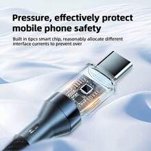 LED数字显示屏超快充电USB A转Type-C数据线，磨砂表面，支持数据同步、USB供电，6A大电流，兼容 15/16、POCO等机型 - 黑色 - 查看 6