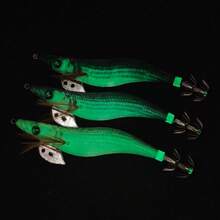 Avlcoaky 3pcs/Set Shrimp Fishing Lures Luminous Squid Jig Hook Shrimp Prawn Lure Artificial Hard Bait - Multicolor - View 4