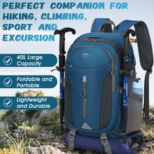 NEWHEY 40L Zaino da trekking leggero e pieghevole, impermeabile, adatto per campeggio, arrampicata, trekking, sport all'aperto - Multicolore - Visualizzare 5