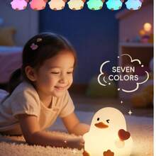 Soft & Cute Axolotl Night Light With RGB Mode, 3 Brightness Levels, Children's Room Nursing Light, Adorable Animal Lamp, Rechargeable Silicone Touch Control Bedside Lamp, Gift For Boys & Girls - Multicolor - View 8