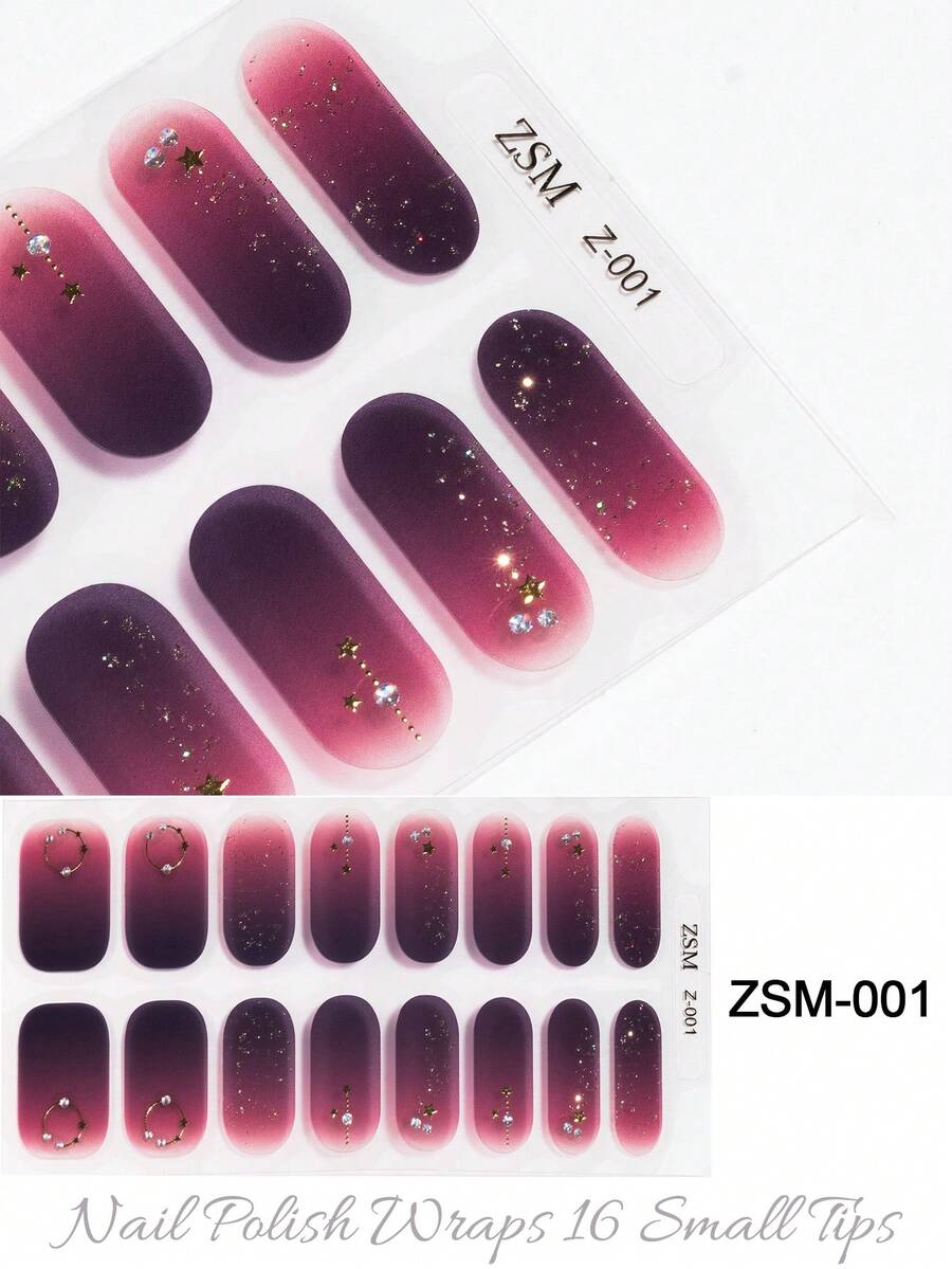 半固化凝胶美甲贴，果冻米色，16片装，无需UV灯，沙龙品质，持久耐用