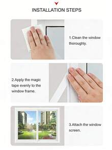 1 Tấm lưới chống muỗi và côn trùng tự dính, không cần khoan, có thể tháo rời, thoáng khí, thích hợp cho cửa sổ phòng khách và phòng ngủ. - Lưới màu trắng với viền trắng - Xem 8