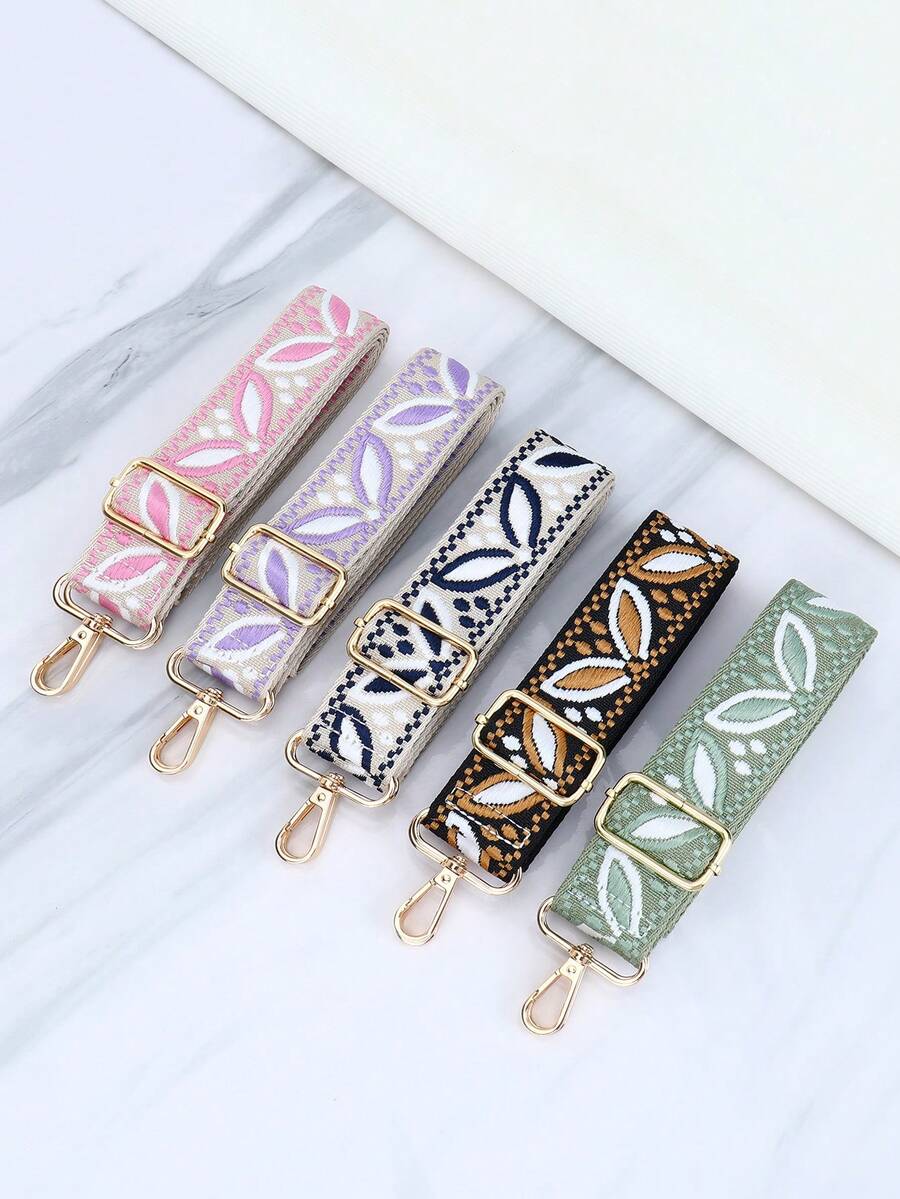 Correa ajustable con bordado de hojas estilo bohemio - Multicolor - Ver 1