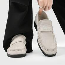 Korean-Style Retro Square-Toed Black Loafers 2026 Slip-On Versatile Casual Shoes - 黑色 - 查看 7