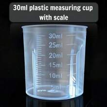 30ml 1oz Plastic Measuring Cup Transparent Kitchen Medicine Cups, Transparent Laboratory Double-Sided Scale Cup, Baking And Cooking Home Laboratory Measuring (10pcs) - Default - View 2