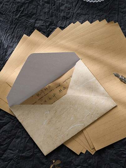 1 pieza Carta social, Hoja membretada, Sobre