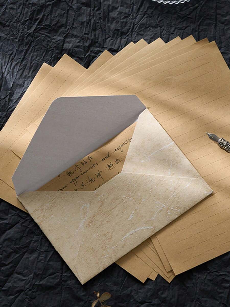 1pc Social Letter Mailing, Letterhead, Envelope - Apricot Yellow - View 1