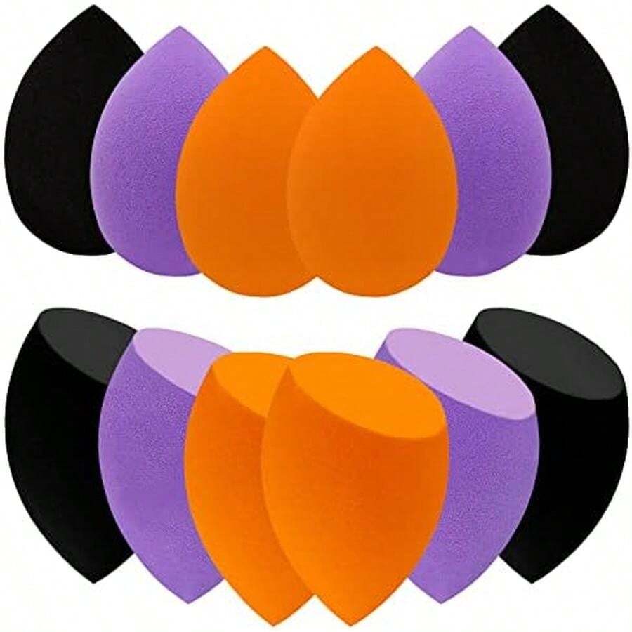 12 Pieces Professional Makeup Sponge Set,Latex Free Flawless Soft Setting Face Puffs,Multicolor Beauty Sponge Blender Cosmetic Applicator For Powder,Liquid,Facial Makeup Tools - Be - Xem 1