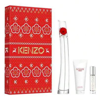 Kenzo Flower L'Absolue 3pc Women Gift Set - 3.4oz EDP + 2.5oz Body Lotion + 0.33oz EDP