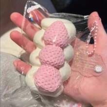 草莓奶油麻糬捏捏乐玩具，硅胶DIY减压玩具，吐司面包，麻糬，鲷鱼烧，挤压减压小工具 - 彩色 - 查看 5