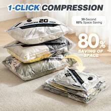 15/16pcs Vacuum Bags For Travel With Rechargeable Air Pump,Reusable For Clothes, Comforters, Blankets, Pillow, Bedding, Sealer Clothing Storage,Travel Accessories,Organize Essential - 15-說明印刷 - 查看 6