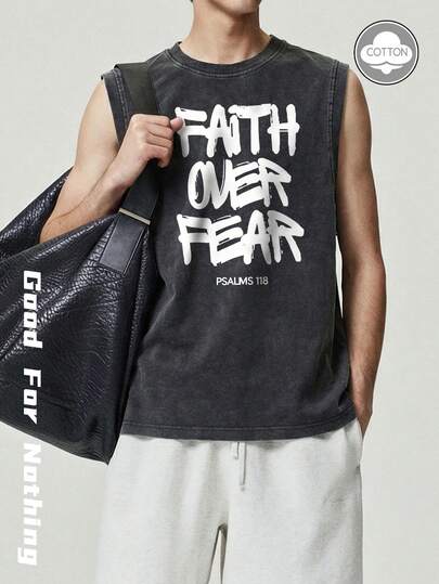 黑色无袖吊带背心，宽松版型，做旧水洗工艺，宽肩设计，夏季街头风