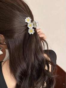 1个波西米亚雏菊发爪夹，发夹，发卡，发夹，发饰，发卡，发爪夹，学生用品，大学秋冬季发饰，女士度假装扮必备，夏季海滩度假必备 - 白色 - 查看 6