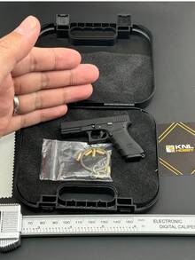 KNL HOBBY Pistol Model G Type 17 Black Scale Alloy Model Keychain 1/3 Scale + Collectible Storage Suitcase+Holster Model Keychain Collectible Verison Can Not Shoot - Black - View 9